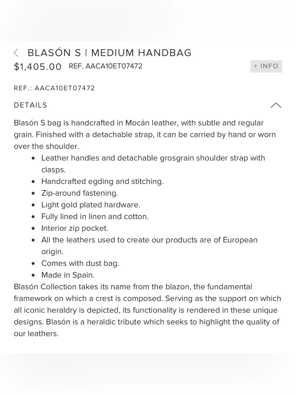 CAROLINA HERRERA / Blasón s medium handbag (authentic)